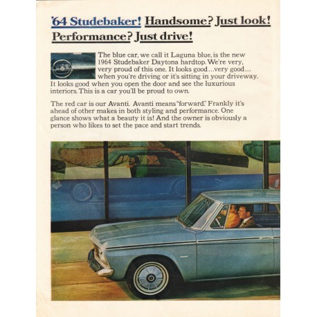 1963 Studebaker Ad "laguna blue" ~ (model year 1964)