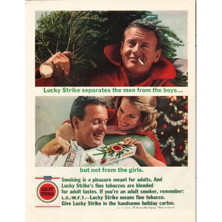 1963 Lucky Strike Cigarettes Ad "not from the girls"