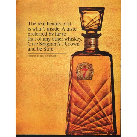 1963 Seagram's 7 Crown Whiskey Ad "the real beauty"