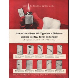 1963 Zippo Lighter Ad "Christmas gift that works"