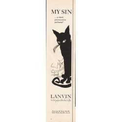 1963 Lanvin Perfume Ad "my sin"
