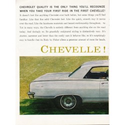 1963 Chevrolet Chevelle Malibu Super Sport Coupe Ad "Chevrolet quality" ~ (model year 1964)