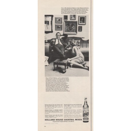 1963 Holland House Cocktail Mixes Ad "Mrs. Charles C. Walters"