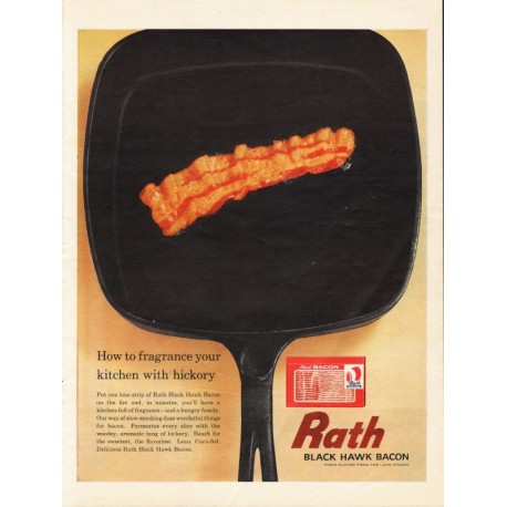 1963 Rath Black Hawk Bacon Ad "fragrance your kitchen"