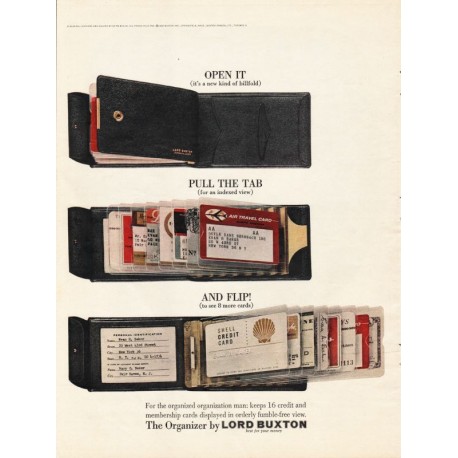 1963 Lord Buxton Organizer Ad "open it"