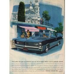 1963 Pontiac Grand Prix Ad "we babble silently" ~ (model year 1964)