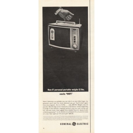 1963 General Electric TV Ad "television so portable"