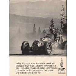 1963 Champion Spark Plugs Ad "Bobby Unser"
