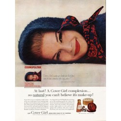 1963 Cover Girl Makeup Ad "at last!"