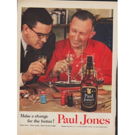 1955 Paul Jones Whiskey Ad "Make a change"