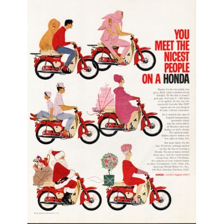 1963 Honda Motorcycle Ad "the nicest people"