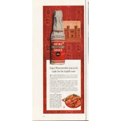 1963 Heinz Worcestershire Sauce Ad "made for the English"