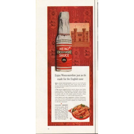 1963 Heinz Worcestershire Sauce Ad "made for the English"