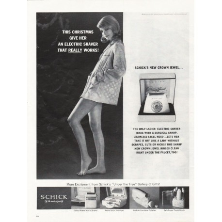 1963 Schick Lady's Shaver Ad "this Christmas"