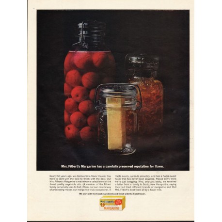 1963 Mrs. Filbert's Margarine Ad "carefully preserved reputation"