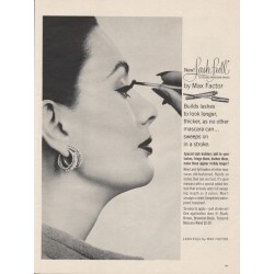 1963 Max Factor Mascara Ad "builds lashes"