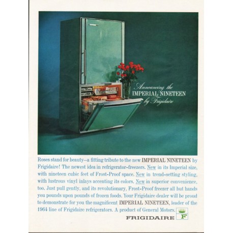 1963 Frigidaire Refrigerator Ad "Imperial Nineteen"