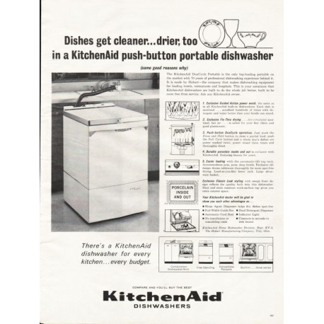 1963 KitchenAid Ad "dishes get cleaner"