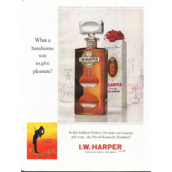 1963 I.W. Harper Kentucky Bourbon Ad "handsome way"