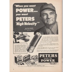 1951 Peters Shotgun Shells Ad "when you want power"