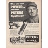 1951 Peters Shotgun Shells Ad "when you want power"
