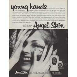 1961 Pond's Angel Skin Ad "young hands"