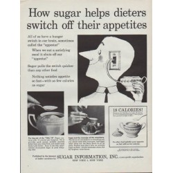 1961 Sugar Information Inc. Ad "sugar helps dieters"