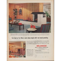 1961 Weldwood Ad "Far East or Far West"