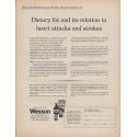 1961 Wesson Ad "Dietary fat and its relation to heart attacks and strokes"
