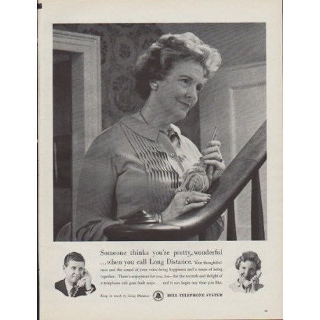 1961 Bell Telephone Ad "Someone thinks you're pretty wonderful"