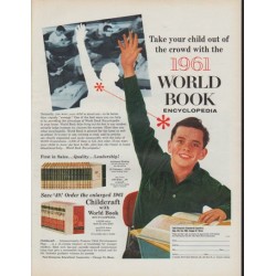 1961 World Book Encyclopedia Ad "Take your child out of the crowd"