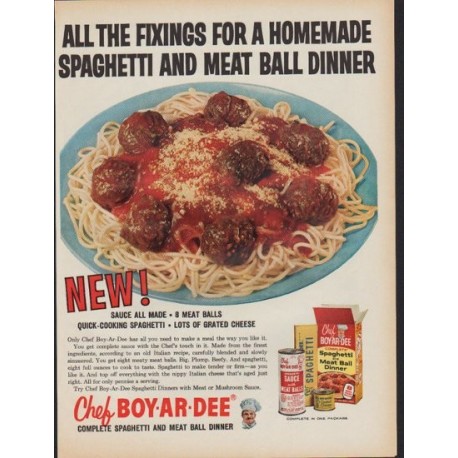 1961 Chef Boy-Ar-Dee Ad "All the Fixings"