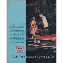 1961 Pontiac Bonneville Ad "Wide-Track makes it a great day"