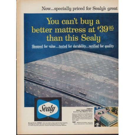 1961 Sealy Ad "great 80th Anniversary Sale"