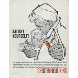 1961 Chesterfield Cigarettes Ad "Satisfy Yourself!"