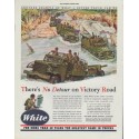 1942 White Trucks Ad "There's No Detour on Victory Road"