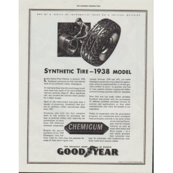 1942 Goodyear Ad "Synthetic Tire ~ 1938 model"