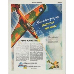 1942 Aeroproducts Ad "through the nose"
