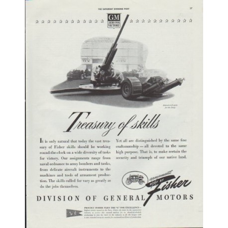 1942 General Motors Ad "Treasury of skills"