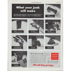 1942 United States Steel Ad "What your junk will make"