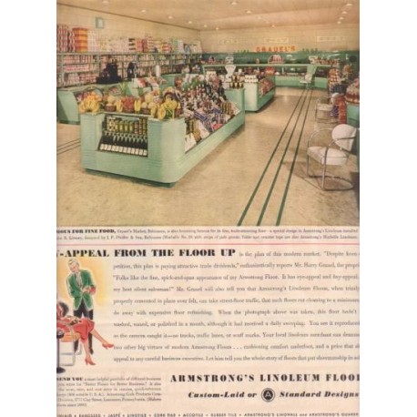 1937 Armstrong Floors Vintage Advertisement "Grauel's Market"