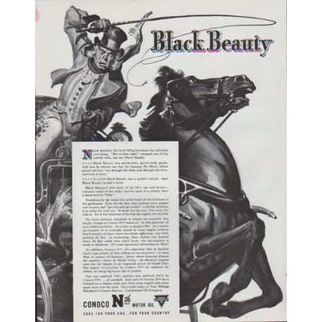 1942 Conoco Ad "Black Beauty"