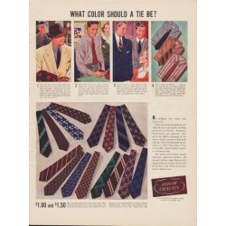 1937 Arrow Ties Ad "What Color Should a Tie Be?"