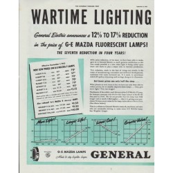 1942 General Electric Ad "Wartime Lighting"