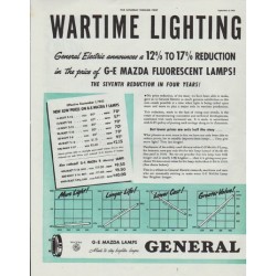 1942 General Electric Ad "Wartime Lighting"