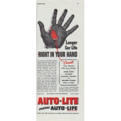 1942 Auto-Lite Ad "Longer Car Life"