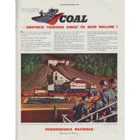 1942 Pennsylvania Railroad Ad "Coal"