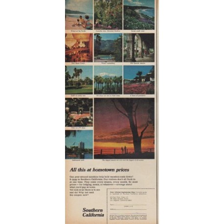 1967 Southern California Ad "All this at hometown prices"