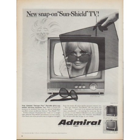 1967 Admiral Television Ad "New snap-on"