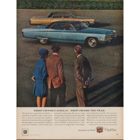 1967 Cadillac Ad "First Choose Cadillac. Then Choose The Year."